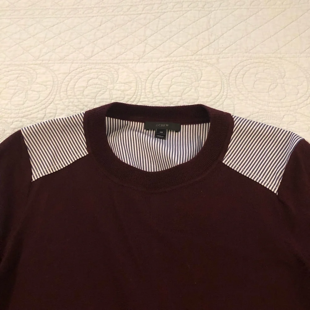 J Crew Mixed Media merino wool sweater top. Size XS.